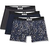 BOSS mens Bold Logo 3 Pack Smooth Boxer Briefs
