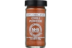 Morton & Bassett 100% Organic Chili Powder | Robust Blend for Tacos, Chili & Tex-Mex Dishes | Gluten Free, Salt Free, Non-GMO | 2.1 oz Jar
