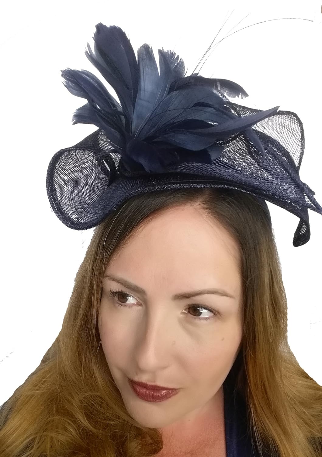 dark blue wedding hat
