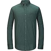 MGWDT Men's Dress Shirts Long Sleeve Oxford Button Down Shirt Classic-Fit Cotton Blouse Wrinkle Resistant