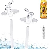 JARLSON Replacement Straws, Spare Parts, 2 Silicone Mouth Pieces + 2 Straw Extensions + 1 Straw Brush, Spare Parts, 12 oz