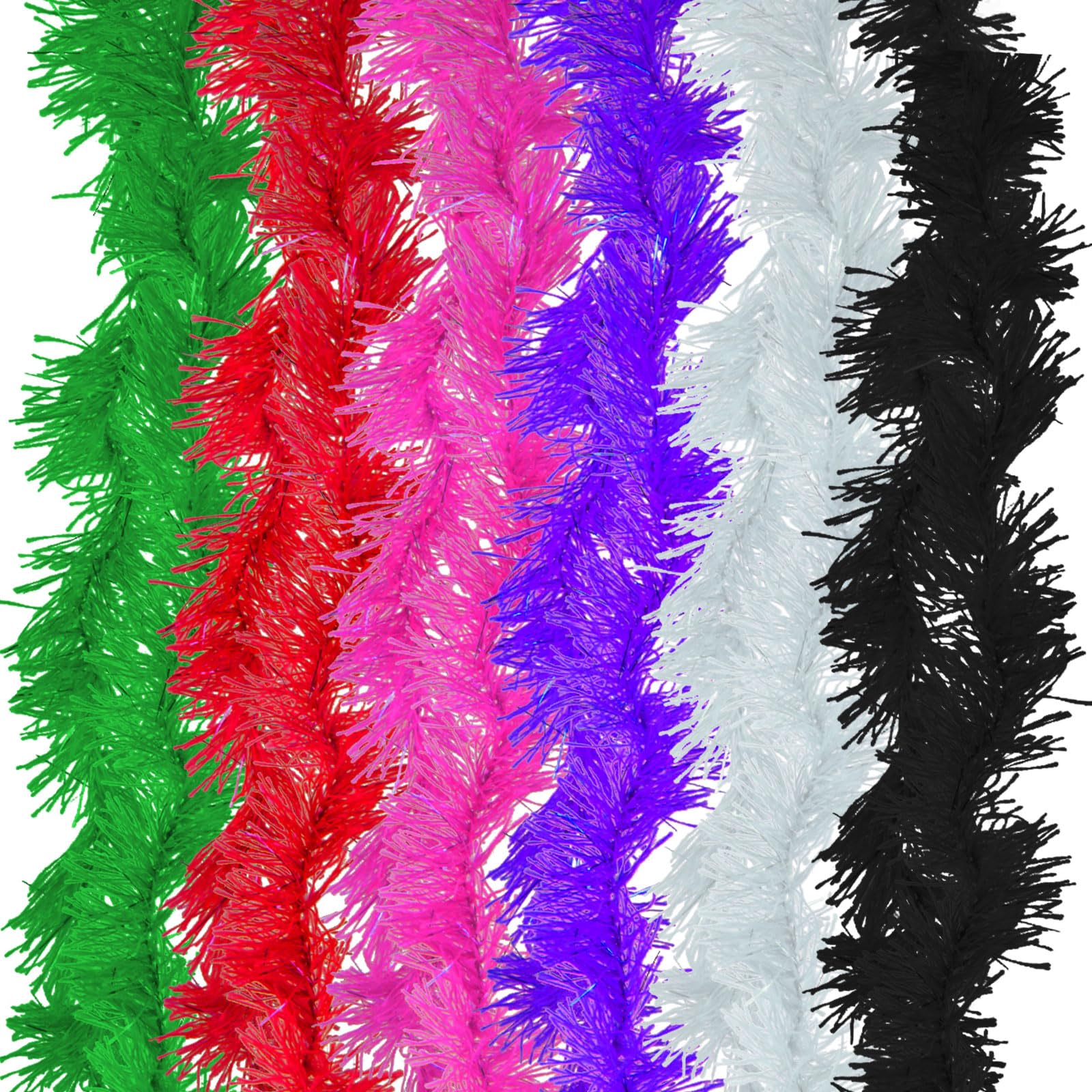 GWAWG 6 PCS Feather Boas Multipack, 6 Colors Available Artificial Feather Boas, Artificial Fluffy Boa Decorations for Dancing Accessories (Dark)