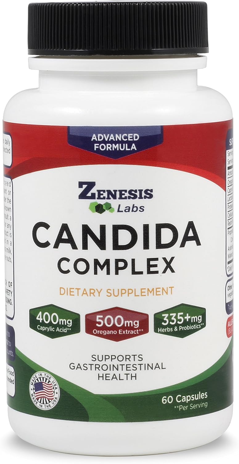 Candida Cleanse Detox Caprylic Acid Supplement 60 Capsules for