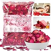 Sukh 3oz Dried Rose Petals - Dry Roses Petals Real Flower Dried Organic for Bath Spa Quartz Candle Soap Making Wedding Confet