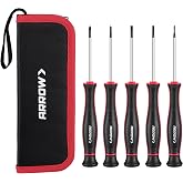 ARROW 5-Piece Precision Screwdriver Set with Pouch, Phillips, Slotted | Small Magnetic Screwdriver Set, Cr-V Steel, Non-Slip 