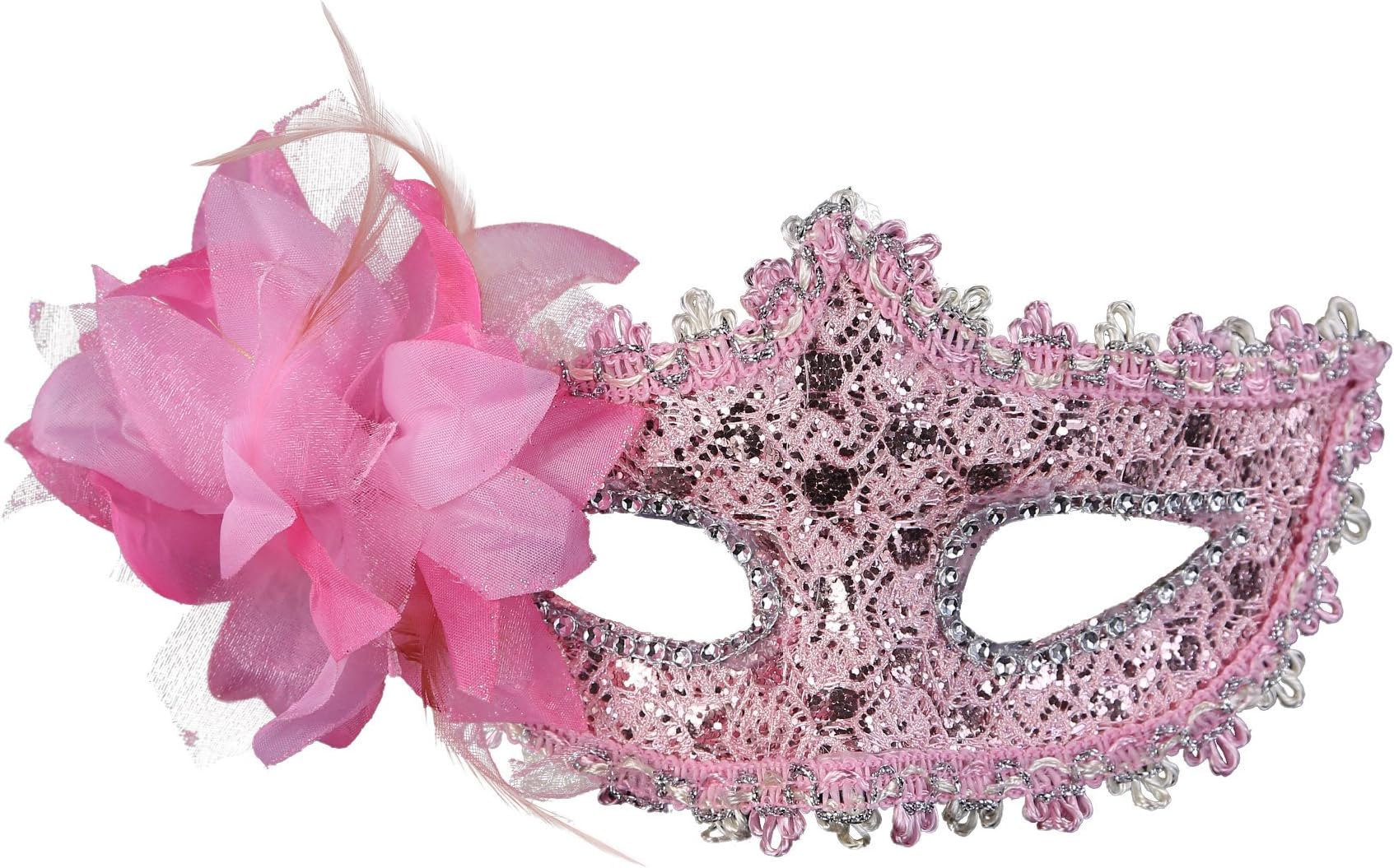 Masquerade Mask for Women Feather Costume Prom Ball Mardi Gras Halloween Christmas Party Masks (Pink 2)