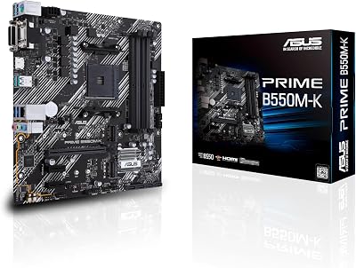 ASUS Prime B550M K Motherboard AM4 Ryzen PCIe 4.0 Dual M.2 DDR4