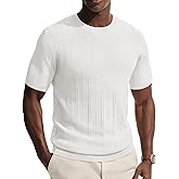 PJ PAUL JONES Mens T-Shirts Crew Neck T Shirts Short Sleeve Knit Shirt Casual Ribbed Top Basic Pullover Tees