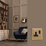 Varilight 1 Gang 13 Amp Single Switched Socket Georgian Brass XG4B view 2