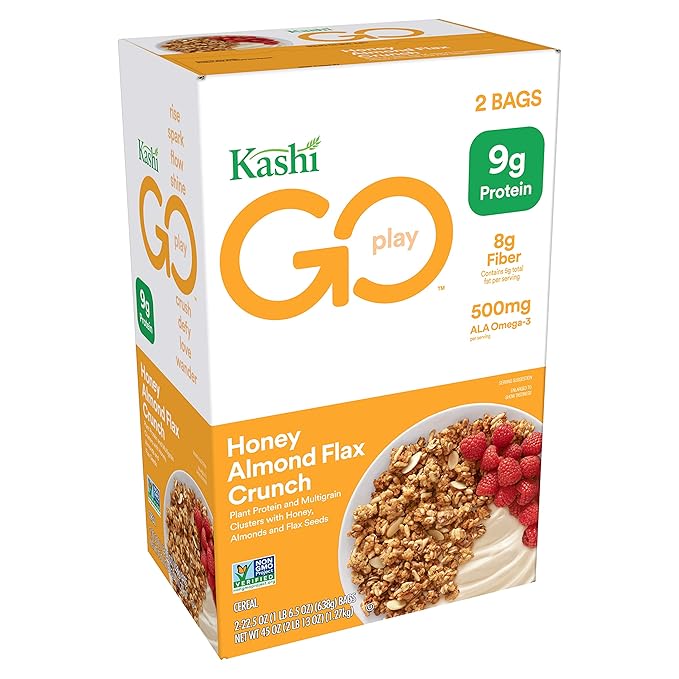 Kashi GO Honey Almond Flax Crunch Breakfast Cereal NonGMO Project Verified