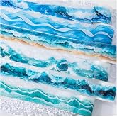 PET Tape Stickers for Journaling Supplies,Ocean Wave Stickers for Scrapbook | 6 Rolls Blue Wave Stickers Scrapbooking,Junk Journal Supplies,Aesthetic Stickers for Planner, DIY Crafts
