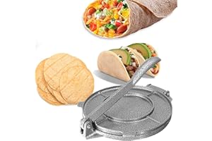 Topyond Tortilla Maker, Heavy-Duty Cast Iron Tortilla Press, Easy to Clean Non-Stick, Durable, for Homemade Tortillas, Pancak