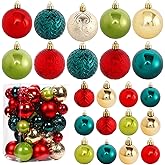 Christmas Tree Ornaments, 40pcs Christmas Ball Ornaments Set Shatterproof Christmas Tree Decorations for Xmas