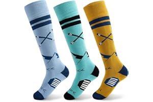 AISYEE Ski Socks Kids Boys Winter Warm Snow Socks Thick Thermal Skating Snowboarding Skiing Socks for Boys Girls 3 Pack