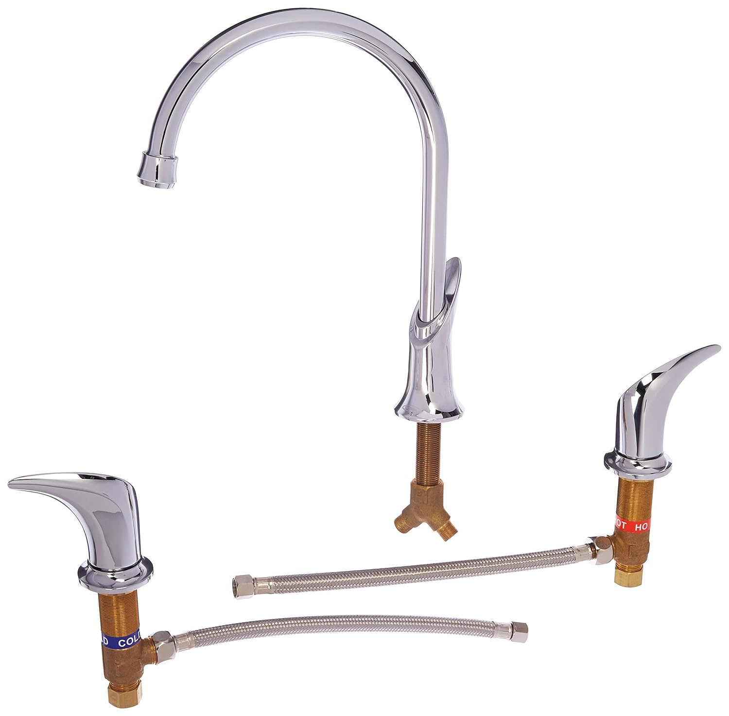 Pioneer 2cb200 Two Handle Kitchen Widespread Faucet Pvd Polished