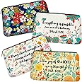4 Pieces Inspirational Bible Verse Pencil Pouch Christian Pencil Case Scripture Canvas Makeup Bags for Students Office Journaling Supplies (Bible Verse Pattern,8.7 x 5.5 Inch)