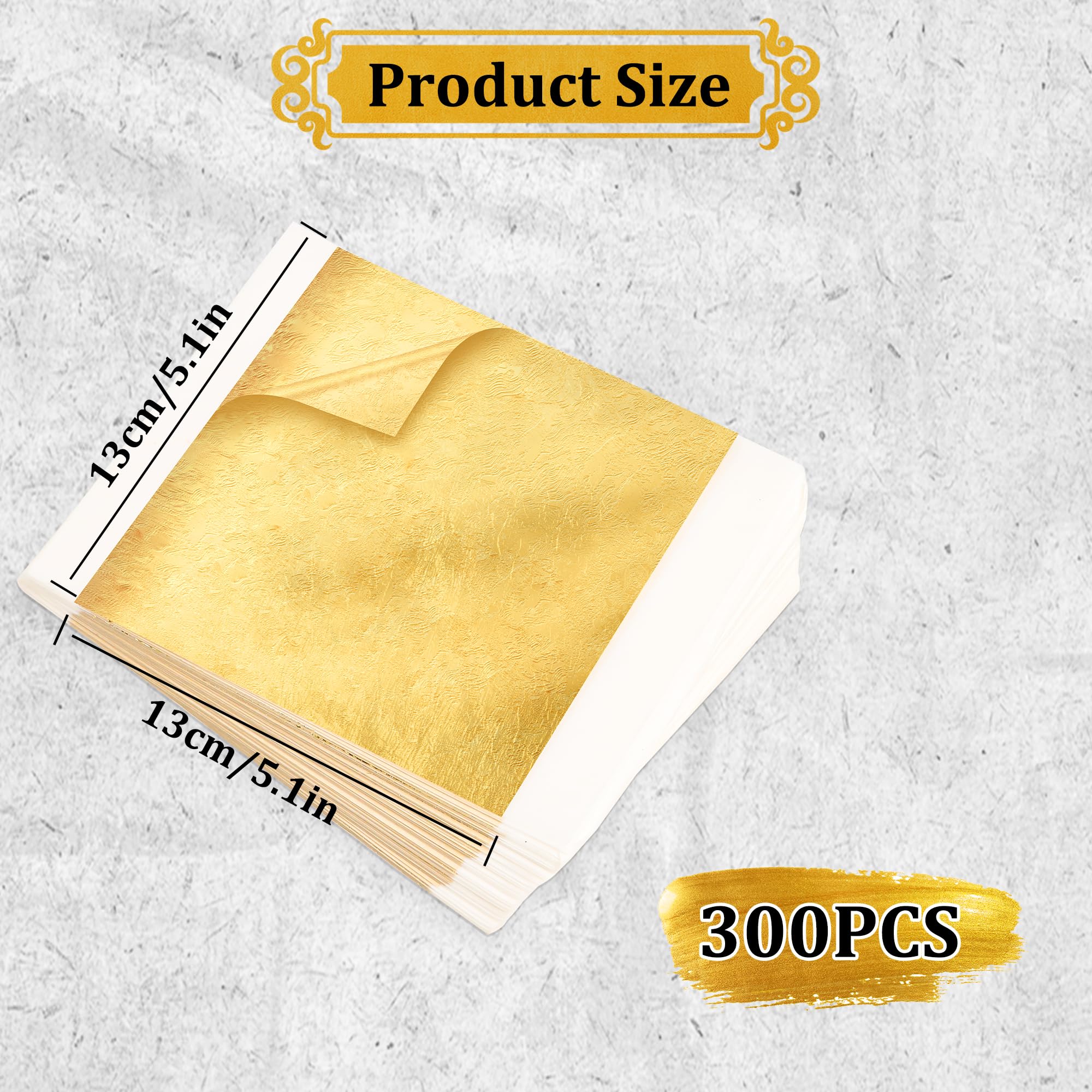 300Pcs Gold Leaf 5.1