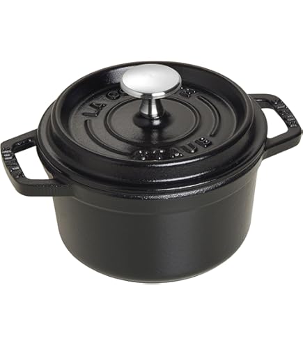 STAUB LA COCOTTE 22cm ブラック Amazon.com: Staub Cast Iron 1.25-qt Round Cocotte - Matte Black