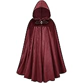 AGCOAH Mens Renaissance Medieval Hooded Cloak Victorian Steampunk Costume Cosplay