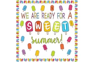 Summer Bulletin Board Decorations Set, Summer Ice Pop Classroom Decorations, Colorful Popsicle Paper Cutouts, for School Clas