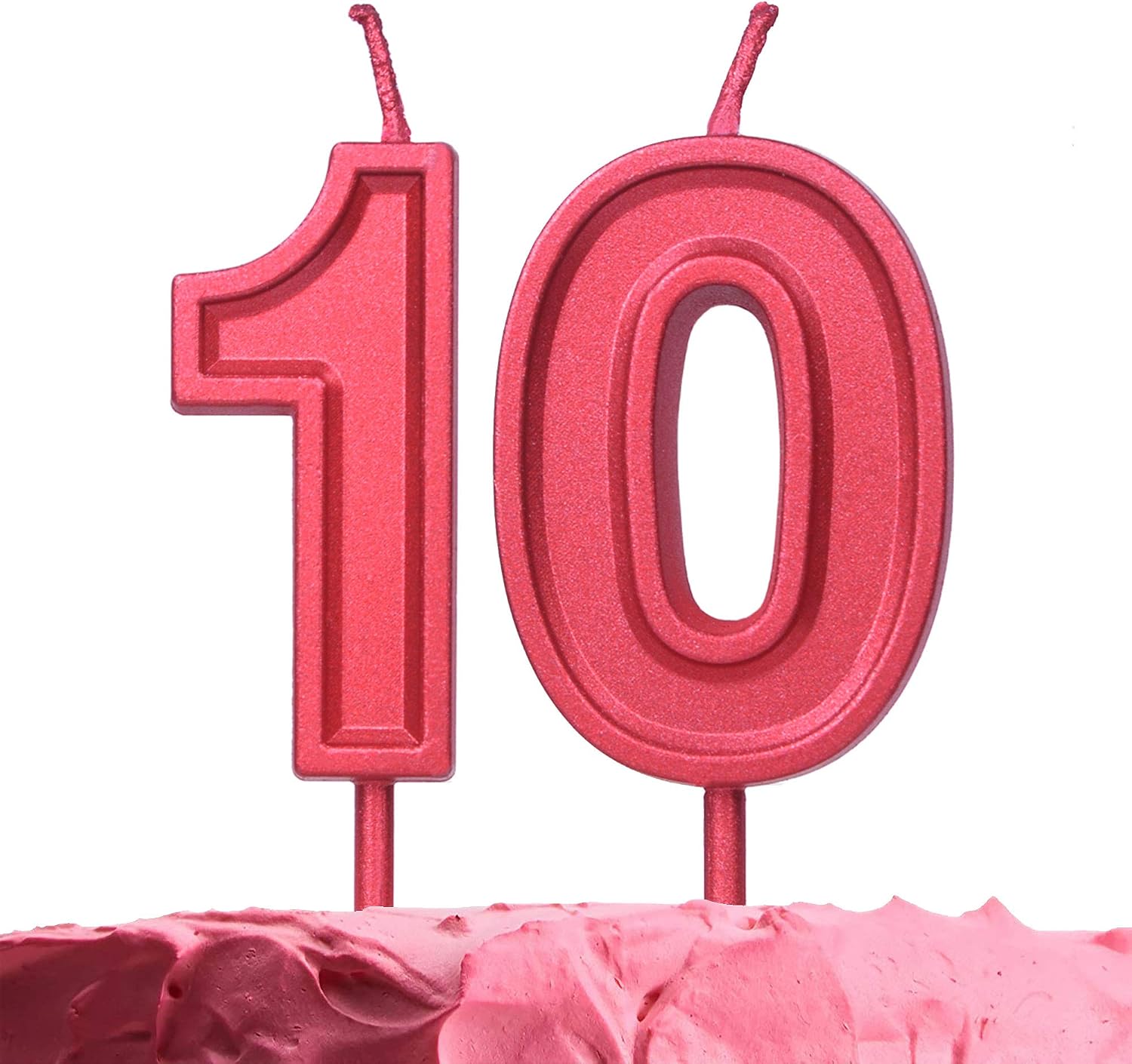 GET FRESH Number 10 Birthday Candle, Red Number Ten Candles on Sticks