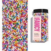 Fancy Sprinkles Classic Rainbow Crunchy Jimmies 1 Pack (0.5c) | Rainbow Sprinkles for Cake, Cupcake &amp; Cookie Decorating | Funfetti &amp; Ice Cream Topping | Birthday &amp; Everyday