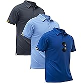 SECOOD 3 Pack Polo Shirts for Men Short Sleeve Moisture-Wicking Golf Shirts Athletic Casual Collared T-Shirt