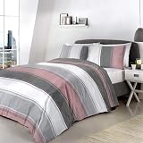 Fusion Betley Stripe Reversible Duvet Cover Set Blush King view 1