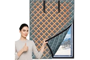 BOBBLET Window Insulation for Winter - 39"×60" Window Insulation Kit, Heavy Cotton Thermal Window Cover, Cold Weather Draft Blocking Curtain for Winterizing Windows in Home, RV & Basement