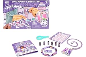Sky Castle Sticki Rolls x Aphmau Toy Pendant & Bracelet Set – The Original Wearable Shareable Stickers with Toy Jewelry and Collector’s Page – Limited Edition – Purple Pink Cat