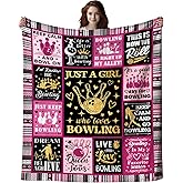 Bowling Blanket Throw Gifts for Women Men Sport Stuff Blankets Bedding Sports Bowling Ball Gifts for Girls Women Teens Kids Adults Room Decor 50"x40"