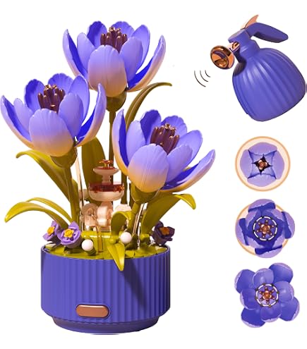 Amazon.com: TekYetoi Magical Blooming Rose Building Set - Electric