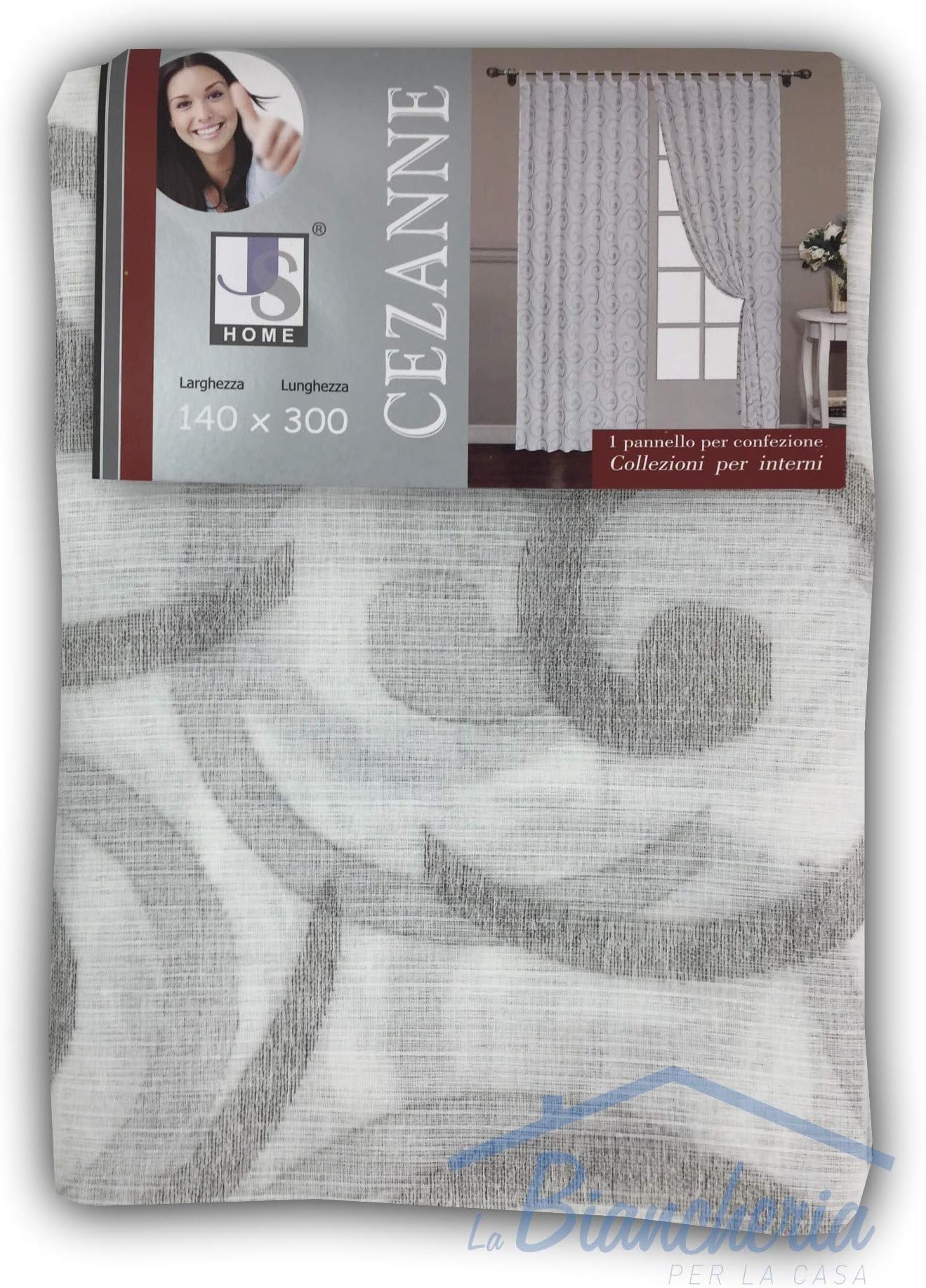 Curtain Cezanne Grey cm. 140 x 300 Packaged 3 Metres