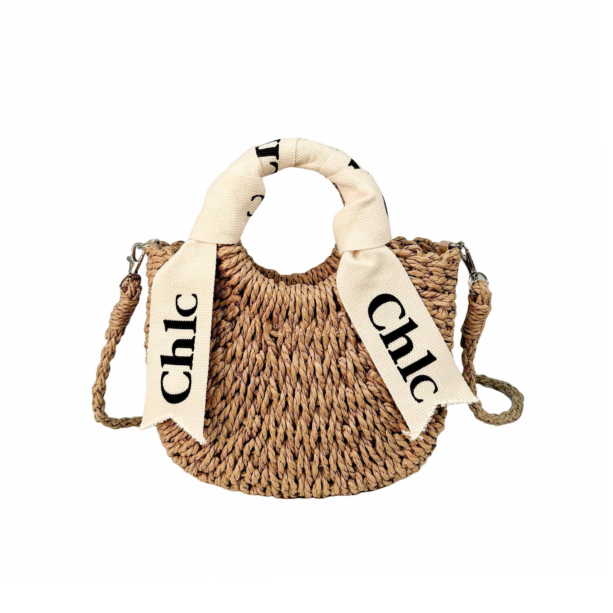 Photo 1 of Eiyye Handmade Paper Rope Crossbody Bag for Women Lightweight Summer Straw-Style Bag with Removable Shoulder Strap, Drawstring Closure, Small Capacity for Phone, Wallet & Keys(khaki