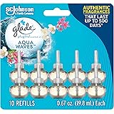 Glade PlugIns Refills Air Freshener, Scented and Essential Oils for Home and Bathroom, Aqua Waves, 6.7 Fl Oz, 10 Count (Packa