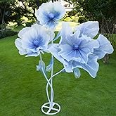 HAZHEYE Giant Artificial Flower Decor with Stand,Oversized Freestanding Gradient Statement Flower for Wedding Flower Decor,Event,Commercial Display,Photo Backdrop & Home Decoration (Blue)