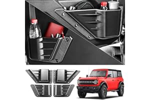 LEPZ 4PCS Front and Rear Door Storage Pockets Compatible for Ford Bronco Accessories,Door Side Organizer Box Fit Bronco 4-Door 2021 2022 2023 2024, Interior Storage Expansion Organizer Accessory