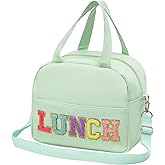 LUCKIPLUS Lunch Bag for Women Cute Insulated Lunch Box for Adults with Adjustable Shoulder Strap Reusable Thermal Lunchbox Cooler Tote for Office Work Picnic Beach (Green)