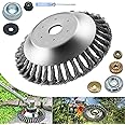 NeJesZoe 8 Inch Steel Wire Rotary Weed Brush Cutter Trimmer Head for Weed Cutter Eater, Unbreakable Wired Trimmer Blade, Weed Trimmer Eater Head with Adapter Kits for Moss Grass Rust Removal