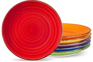 vancasso Bonita Salad Plates, 8.5 inch Colorful Small Dinner Plates Set, Ceramic Dessert Plate Serving Dishes Set of 6, Micro