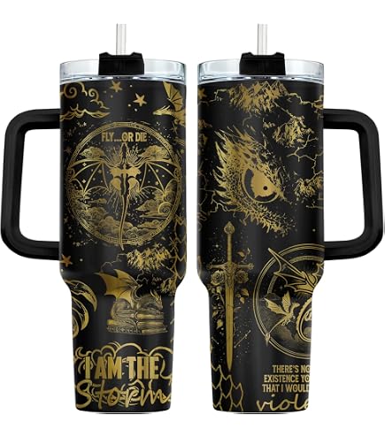 Amazon.com: 34HD Dragon Storm Gold Black Fantasy 40 oz Tumbler