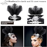 Pecehom 1920s Flapper Gatsby Accessories Set Women Headband Gloves Necklace view 2