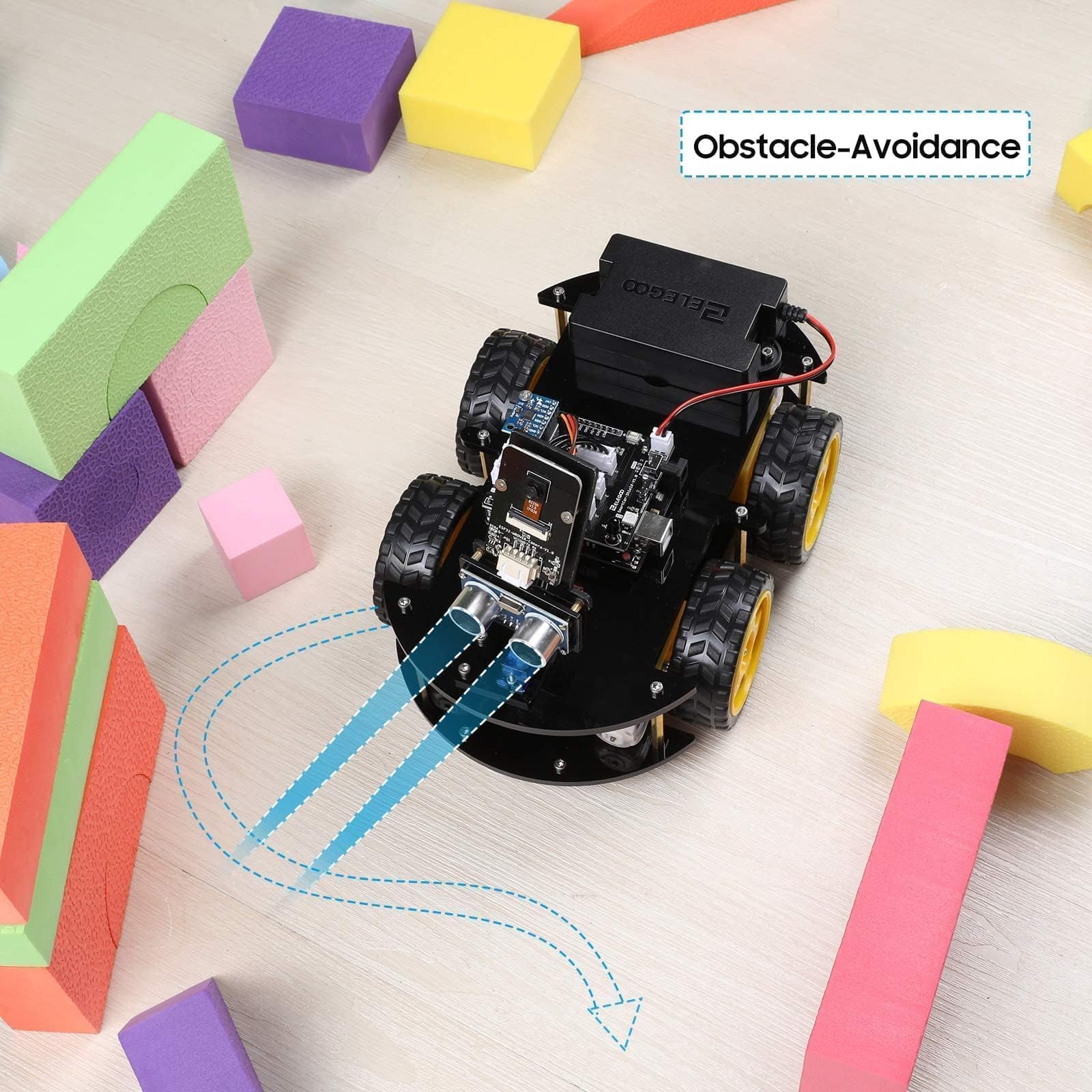 ELEGOO Smart Robot Car Kit V4.0 Kompatibel mit Arduino IDE Elektronik Baukasten mit Kamera, UNO R3, Line Tracking Modul, Ultraschallsensor, Auto Roboter Spielzeug für Kinder 5