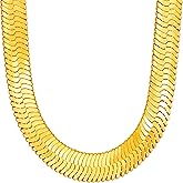 LIFETIME JEWELRY 11mm Flexible Herringbone Chain Necklace 24k Real Gold Plated