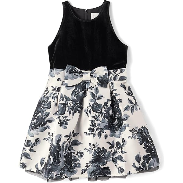 Bambina様 Amazon.com: Bonnie Jean Girls 2T-16 Sparkle Knit Floral Mikado