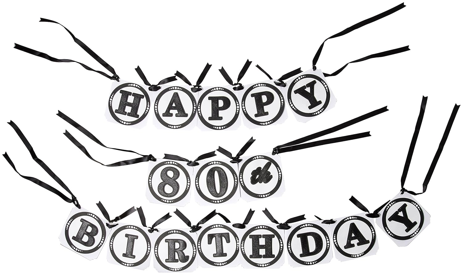 All About Details Black Happy 80th Birthday Banner Amazon In