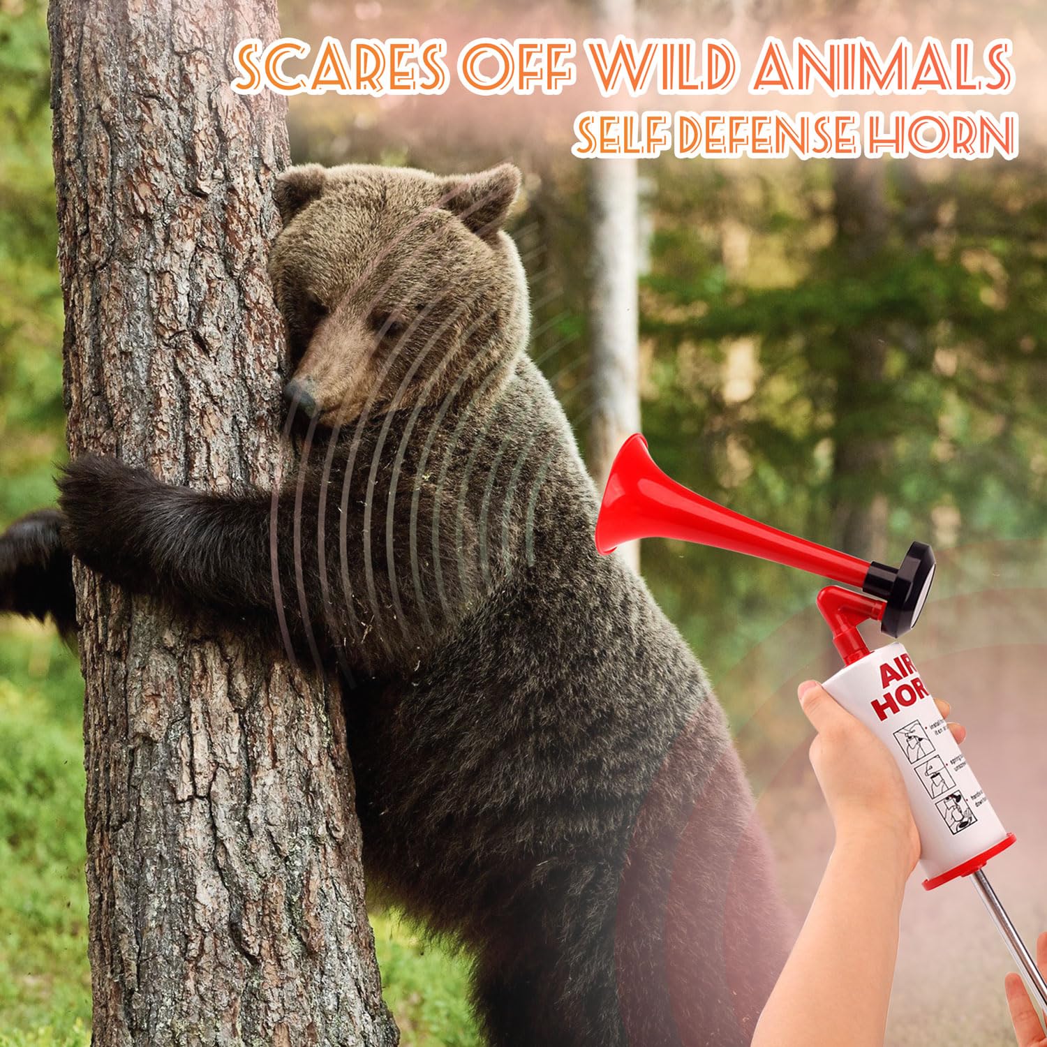 Handheld Air Horn, Noise Makers for Sporting Events, Aluminum Super Loud Football Noise Maker Air Pump Sports And Marine Signal Safety Alarm Horns for Boating, Hiking, Sports Events, Birthday Parties