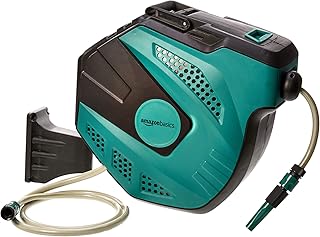 AmazonBasics - Schlauchtrommel zur Wandmontage, mit Schlauch, automatische Aufrollung, 35 m