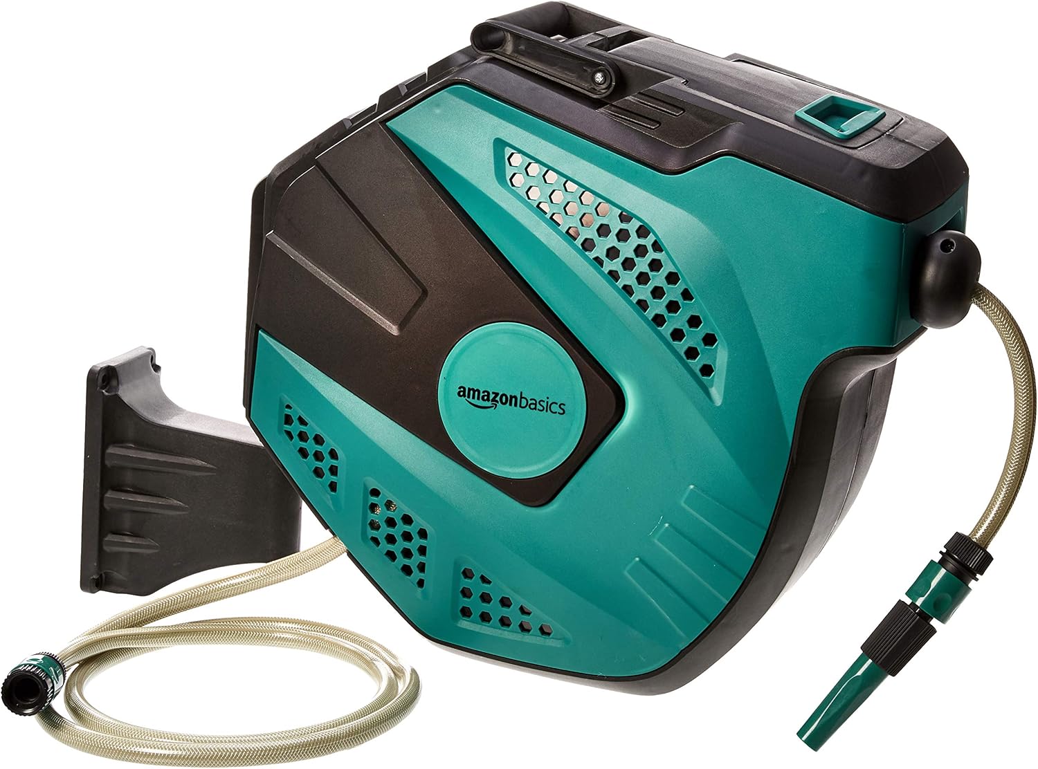 AmazonBasics - Schlauchtrommel zur Wandmontage, mit Schlauch, automatische Aufrollung, 35 m