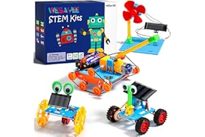 WESAYEE STEM Kits for Kids Ages 8-10 12-14, 4 in 1 Solar Powered STEM Toys for Boys Science Engineering Robotics Robot Building Kits Projects for Kids Age 8-12, Building Toys Crafts for Boys 8-12 6-8